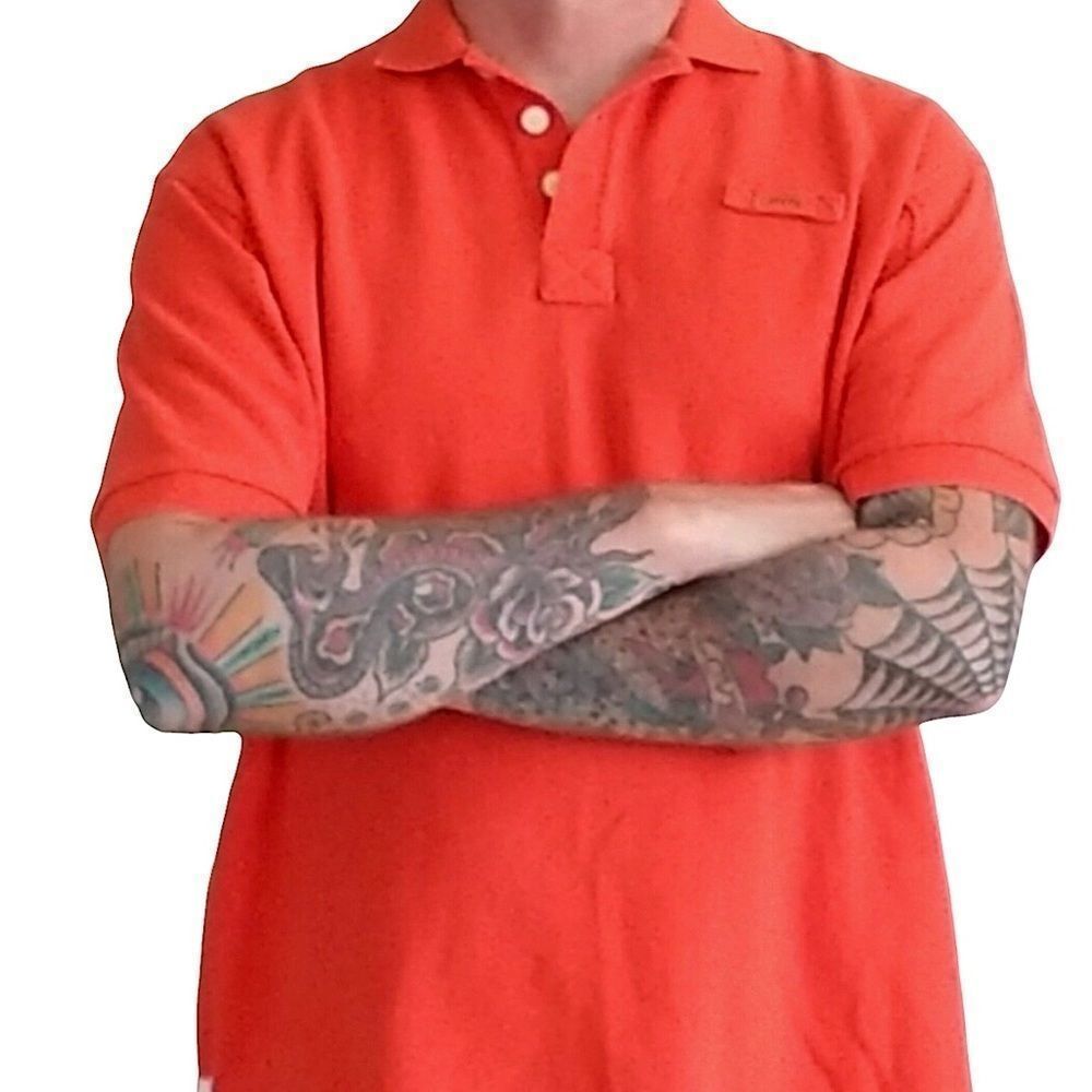 EUC Orvis Signature Orange Polo sz L tall